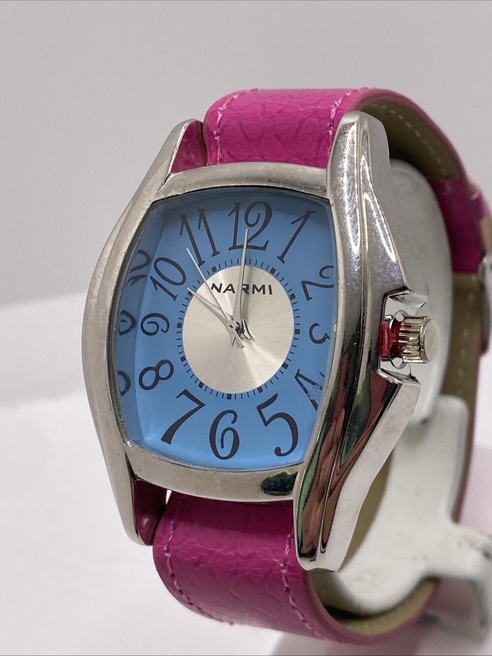 Narmi Womens Blue Dial Silver Watch Colorful Band Works New Battery